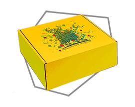 Dzeltena kaste ar vērša ilustrāciju